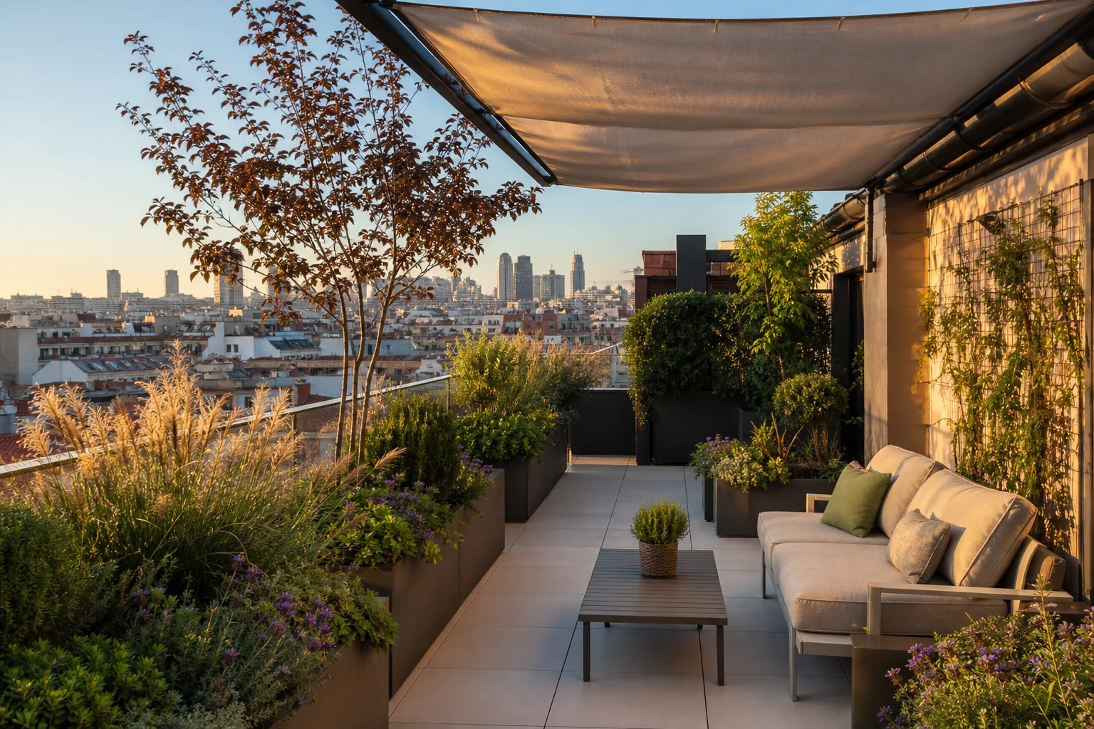 Terraza de ático después de su renovación