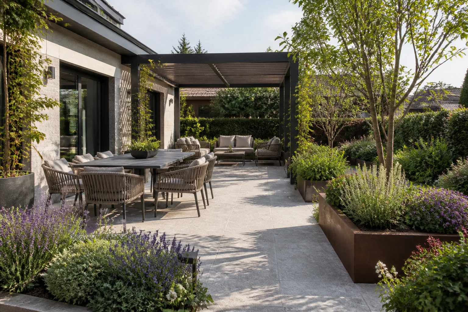 Terraza de casa después de su renovación